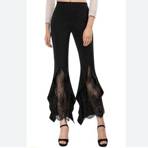 Scarlet Darkness Pants Womens XL Black Wanderlust Lace‎ Witch Gothic Flare NWT